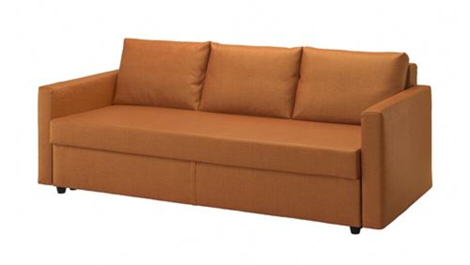 FRIHETEN 3'lü yataklı kanepe faringe kahverengi-turuncu