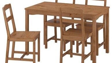 HÄGERNÄS mutfak masası takımı, 4 sandalyeli antika vernik-çam