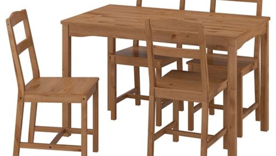 HÄGERNÄS mutfak masası takımı, 4 sandalyeli antika vernik-çam HÄGERNÄS mutfak masası takımı, 4 sandalyeli antika vernik-çam