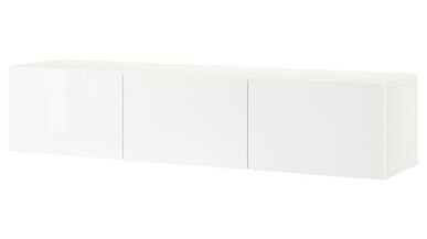 BESTÅ tv sehpası, 180x42x38 cm parlak cila-beyaz