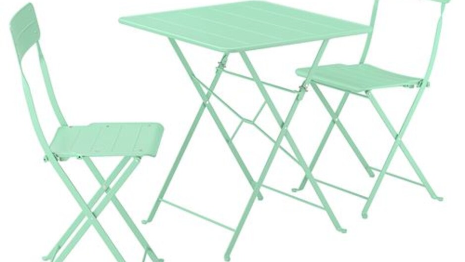 SUNDSÖ katlanabilir masa ve katlanabilir sandalye seti, 65x65 cm açık yeşil